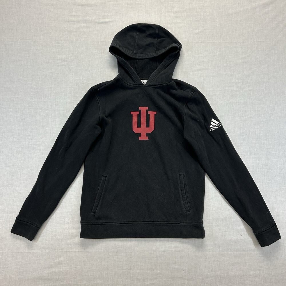 Indiana Hoosiers Adidas Hoodie Youth Kids XL Black Sweatshirt NCAA University